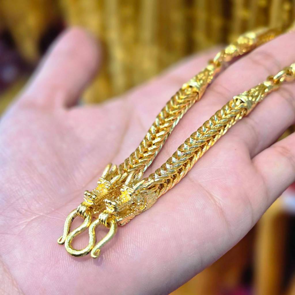 สร้อยคอ สี่เสาหัวมังกร ห่วงพระ 3องค์ นน 1,2,3,5,10 บาท
