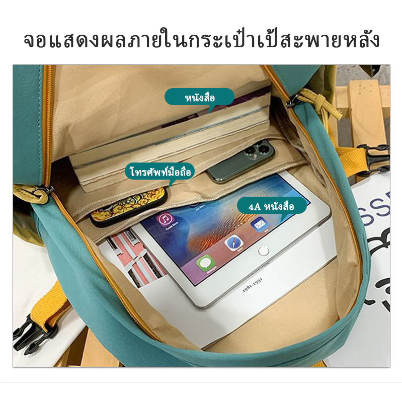 กระเป๋าเป้สะพายหลัง กระเป๋าเป้สะพายหลังลําลอง ขนาดใหญ่ สําหรับผู้หญิง และนักเรียน จุของได้เยอะ