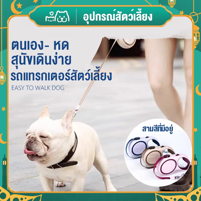 😺Hipetime offical shop😺สายจูงสปริง ยาว 5 เมตร สายจูงยืดหด สุนัข แมว พกพาง่าย Retractable Dog Leash