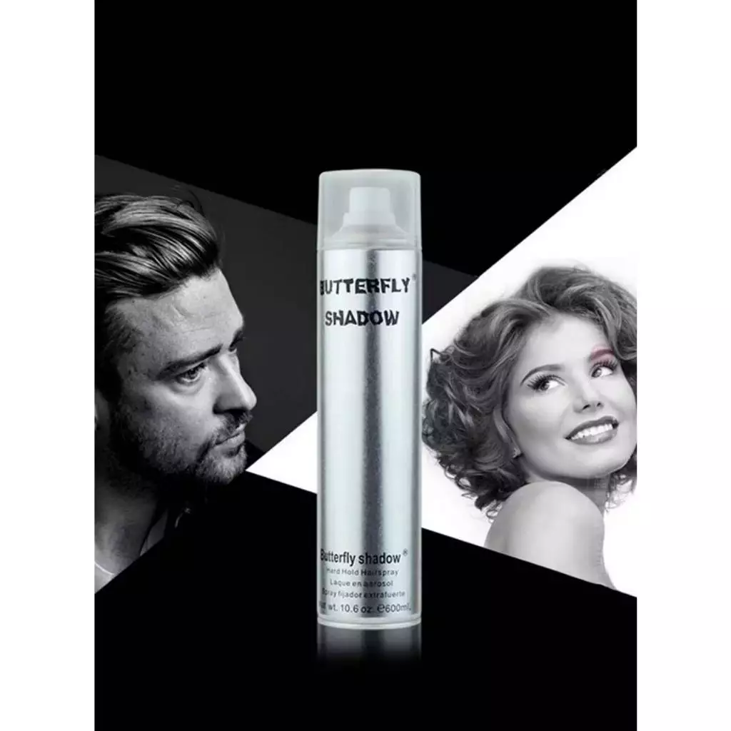 สเปรย์ฝุ่น บัตเตอร์ฟลาย ชาโดว์ ปริมาณสุทธิ 150-600 มล./BUTTERFLY SHADOW Hard Hold Hairspray Net 150-600 ml.