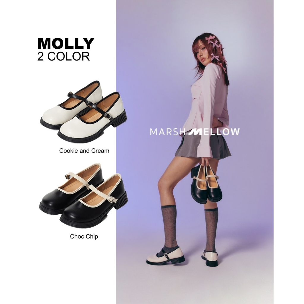 MOLLY - MARSHMELLOW รองเท้าคัทชู MARY JANE หัวกลมสุดคิวท์