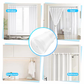ราวผ้าม่าน ราวม่าน ราวม่านไม่ต้องเจาะ คลิปยึดราวม่าน ราวม่านอาบน้ำ Tension Rod Curtain Shower Adjustable Rod Spring