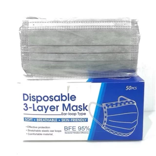 เเมสฟ้า​ Face Mask หน้ากากอนามัย “ 1แพ๊ค/50ชิ้น” หนา 3 ชั้น) สินค้าพร้อมส่งในไทย