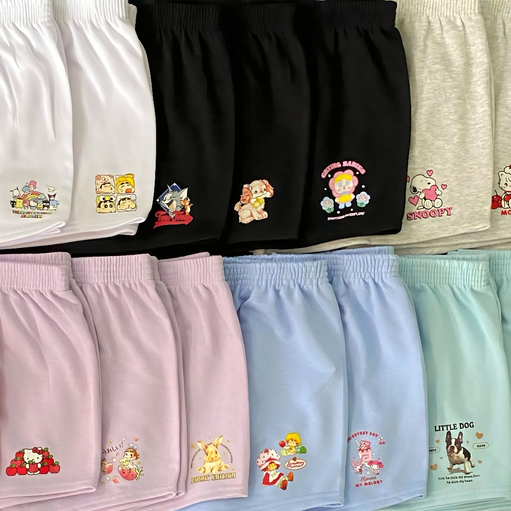 พร้อมส่ง! กางเกงขาสั้นผู้หญิง [ 3 ตัว 100 ] ผ้าหนา นุ่ม ใส่สบาย