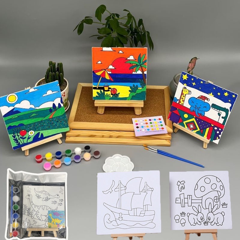 สมุดระบายสีน้ําสําหรับเด็ก สัตว์การ์ตูน ทําเอง เม็ดสีแบบพกพา 24 หน้า ระบายสีเด็ก สมุดระบายสี - รูปที่ 5