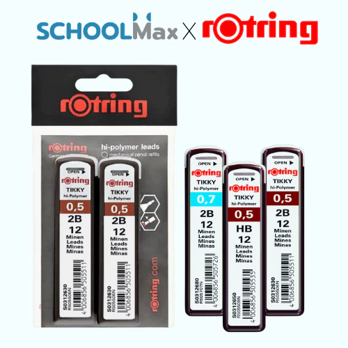 ไส้ดินสอกด ไส้ดินสอHB 2B ขนาด 0.5 มม. Rotring Tikky hi-polymer leads HB 2B / ชิ้น