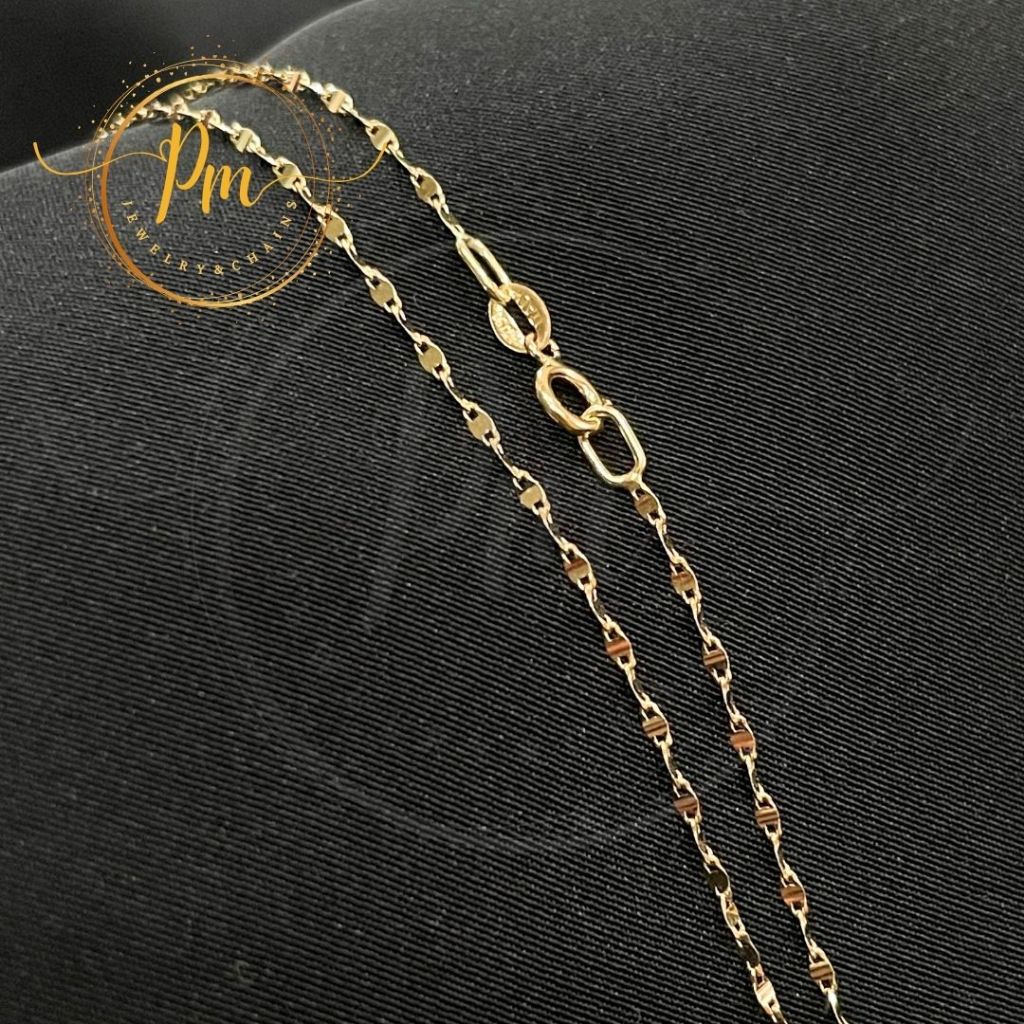 สร้อยคอทองแท้ PM ตะขอก้ามปู ทองคำแท้ 18k Italy (750) ลายจันทร์ มีใบรับประกันจากทางร้าน