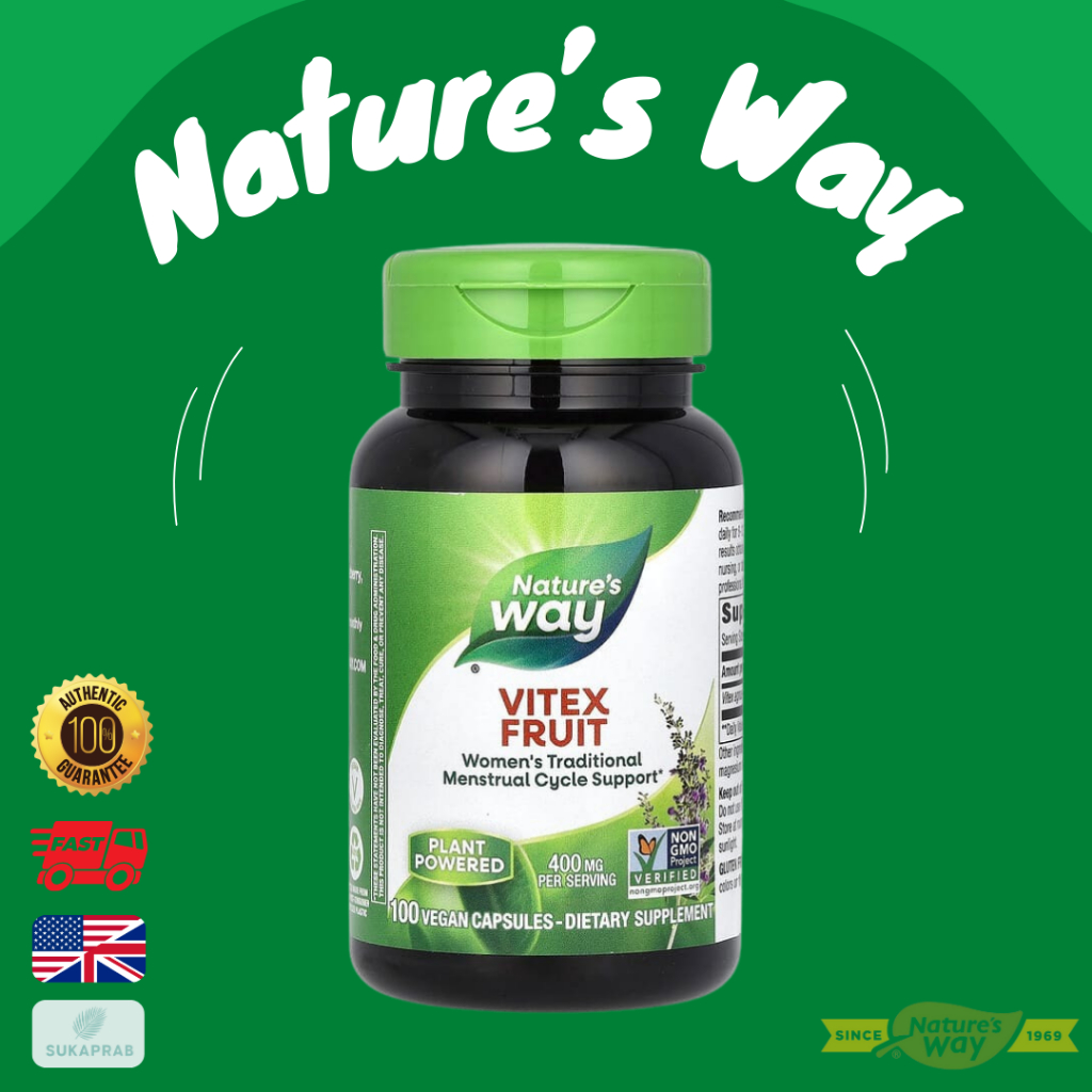 พร้อมส่ง Nature's Way Vitex Fruit 400 mg 100 Vegetarian Capsules