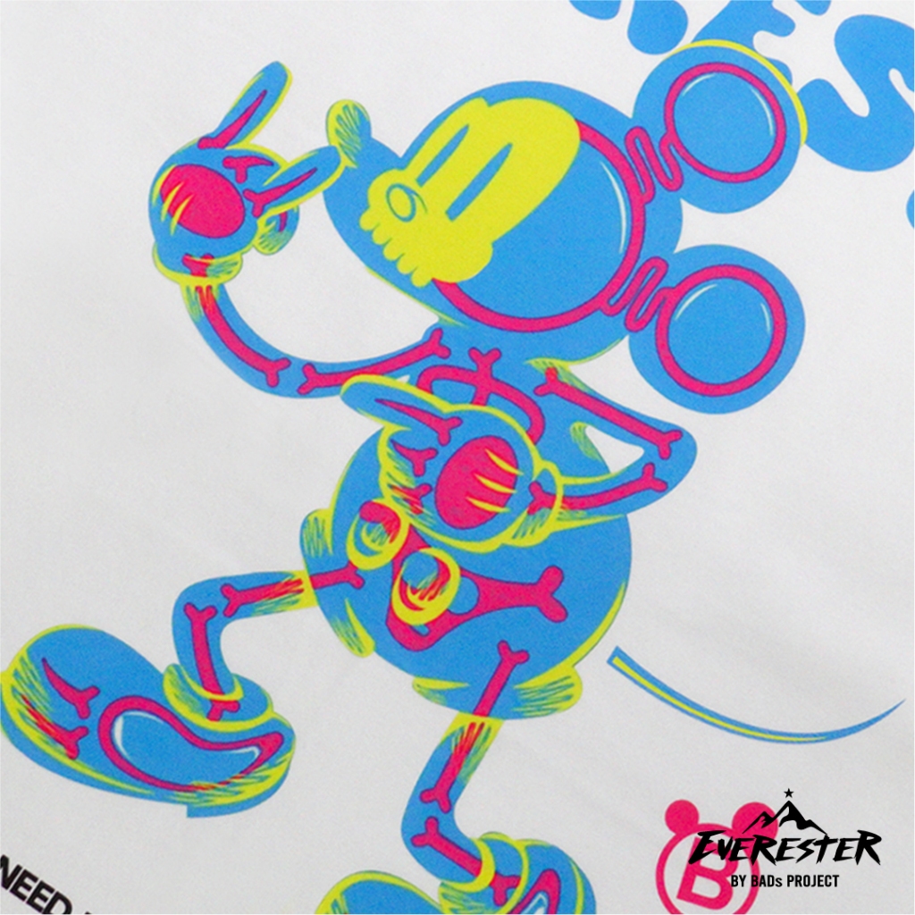 EVERESTER เสื้อยืด เสื้อคอฟิต Heavy Cotton เสื้อผู้ชาย Oversize Mickey Rock N Roll ขาว ผู้ชาย EXP