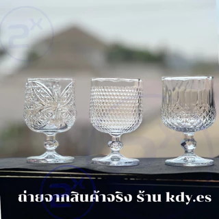 แก้วน้ำ แก้วไวน์แดง แชมเปญ มีก้าน บรั่นดี สไตล์เกาหลี คาเฟ่ ค็อกเทล