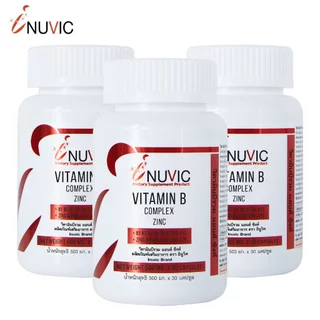 [แพ็ค 3 ขวด] วิตามินบีรวม ซิงค์ อินูวิค Vitamin B Complex Zinc Inuvic Vitamin B1 B2 B3 B5 B6 วิตามิน บี1 บี2 บี3 บี5
