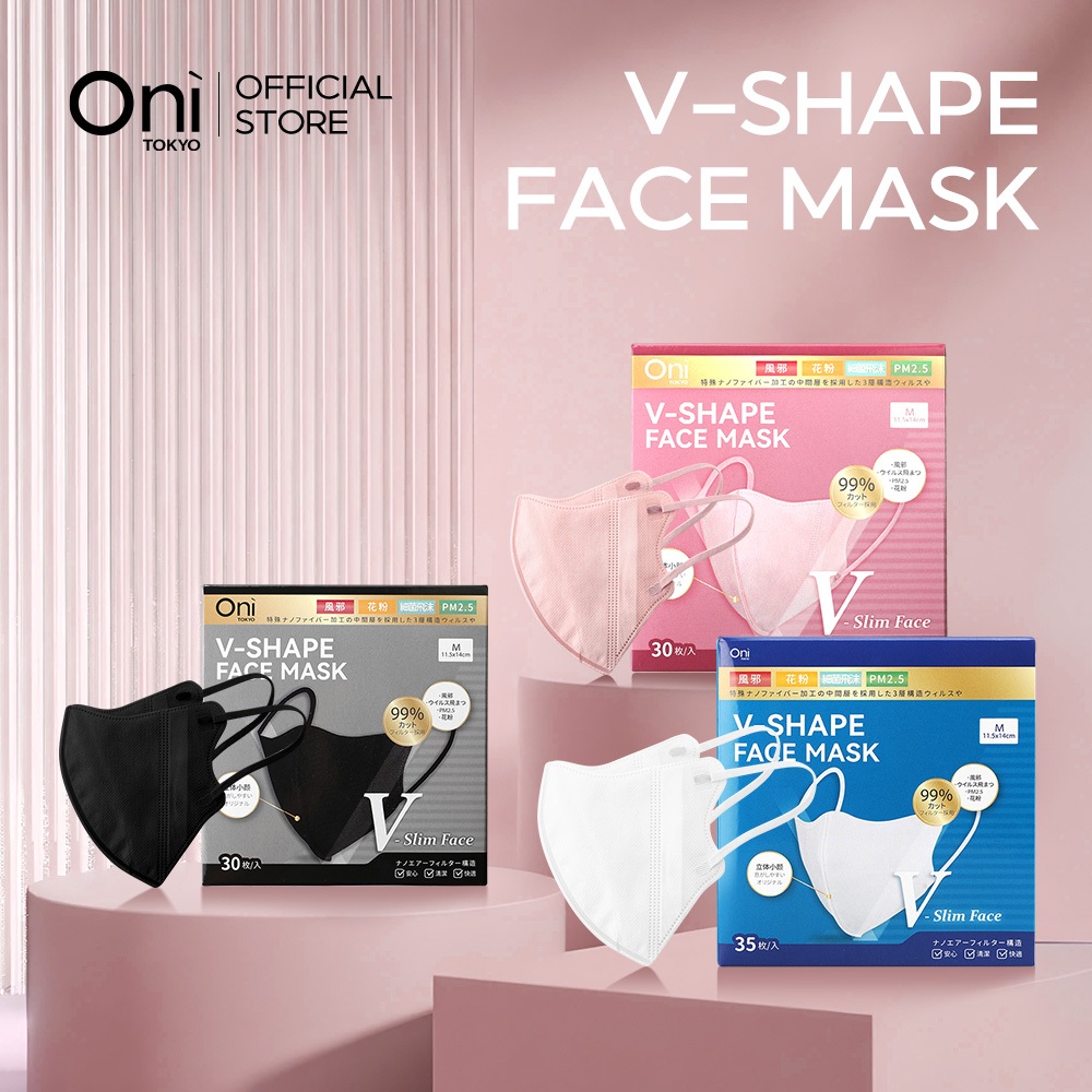 Oni V-Shape Face Mask 3D Fit Mask Adult 30 Pcs.