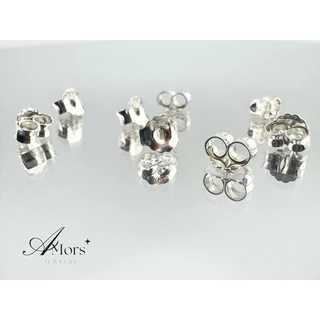 Amors jewelry : ต่างหูเพชร CZ สี่เหลี่ยม เงินแท้ 925 (ราคา 1 คู่)
