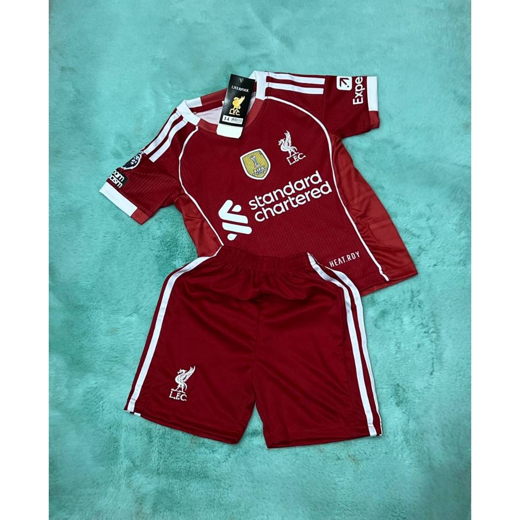 ชุดบอลเด็ก แขนสั้น ชุดกีฬาเด็กทีม 2-13ปี ได้ทั้งชุด เสื้อกางเกง