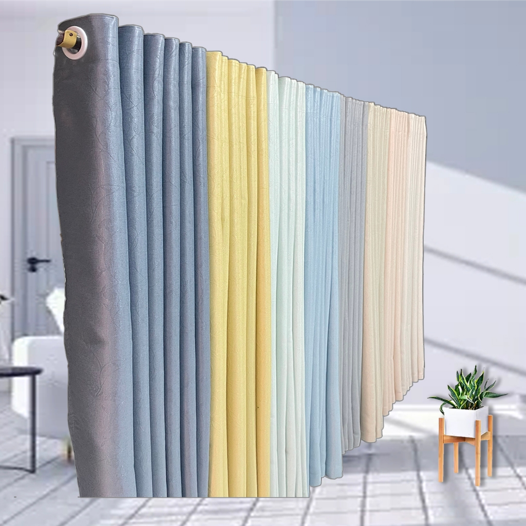 🌺ผ้าม่านสำหรับหน้าต่างและผ้าม่านประตู ป้องกันแสงแดดและUV99% ลายดอก🌷 (พร้อมส่ง)