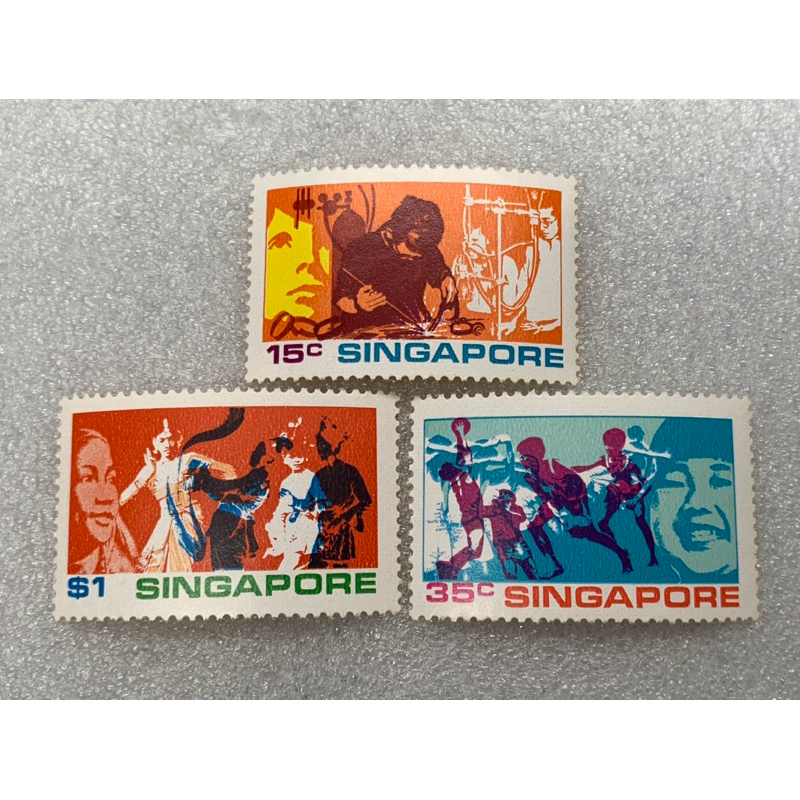 แสตมป์สิงค์โปร์ชุดเยาวชน ปี1972 ครบชุด3ดวง