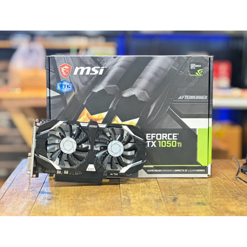 การ์ดจอมือสอง GTX1050ti  4GB oc  MSI ไม่ต่อต้องไฟเลี้ยง
