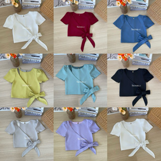 Sisters.u TOP 118 เสื้อมีแขนป้ายเฉียงผูกโบว์