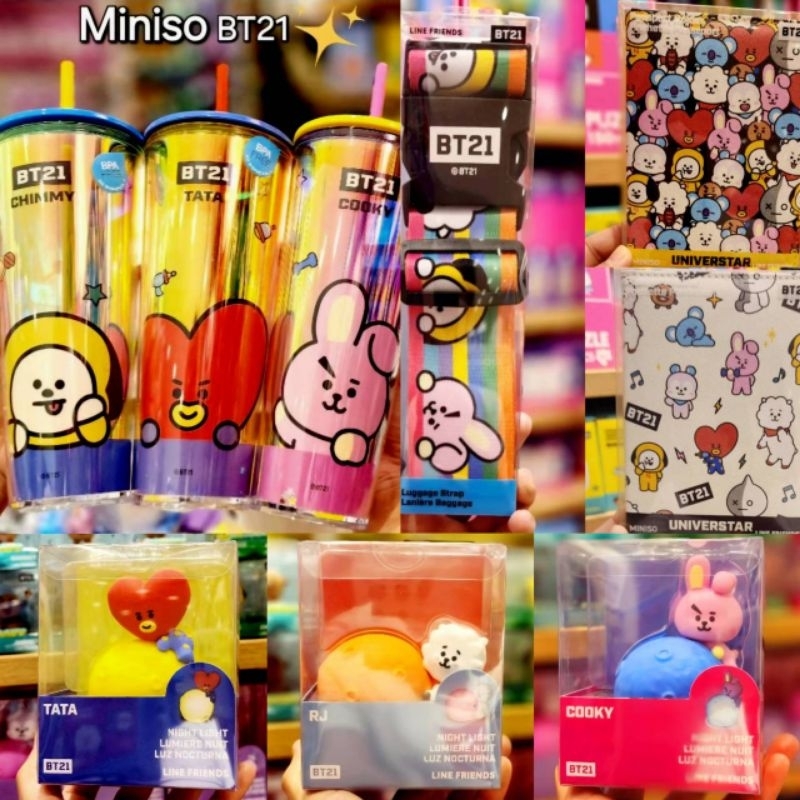 Miniso โคมไฟ BT21& สายลัดกระเป๋าเดินทาง* ที่ใส่พาสปอร์งานแต่ละชิ้นน่ารักมาก ลิขสิทธิ์แท้