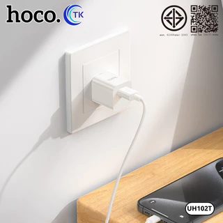 อะแดปเตอร์ หัวชาร์จ 1 พอร์ต USB-A ปลั๊กหัวกลม จ่ายไฟสูงสุด 5V-1.0A ขนาดพกพา HOCO UH102T