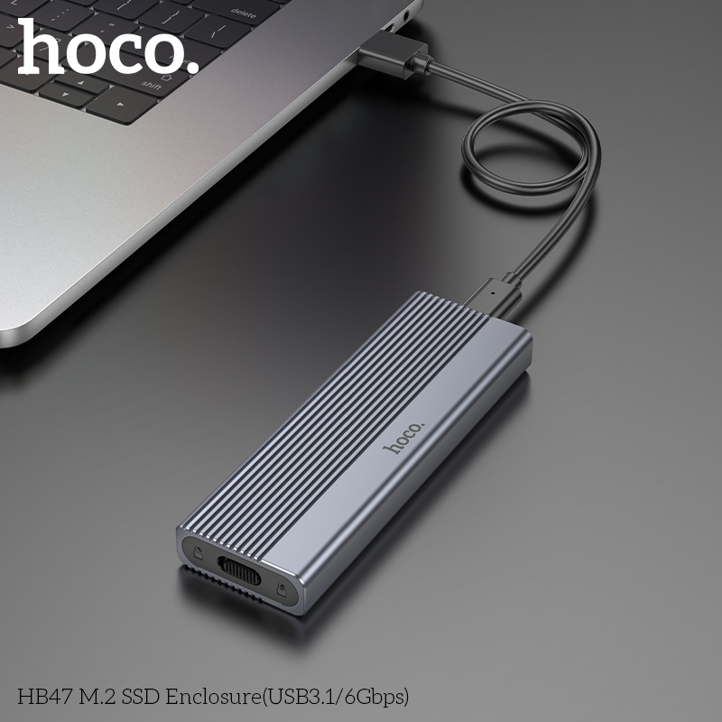 HOCO HB47 & HB47A กล่องฮาร์ดดิสก์ M.2 SSD NVMe USB 3.2 / 10Gbps & SATA USB 3.1 / 6Gbps เคส SSD hc5