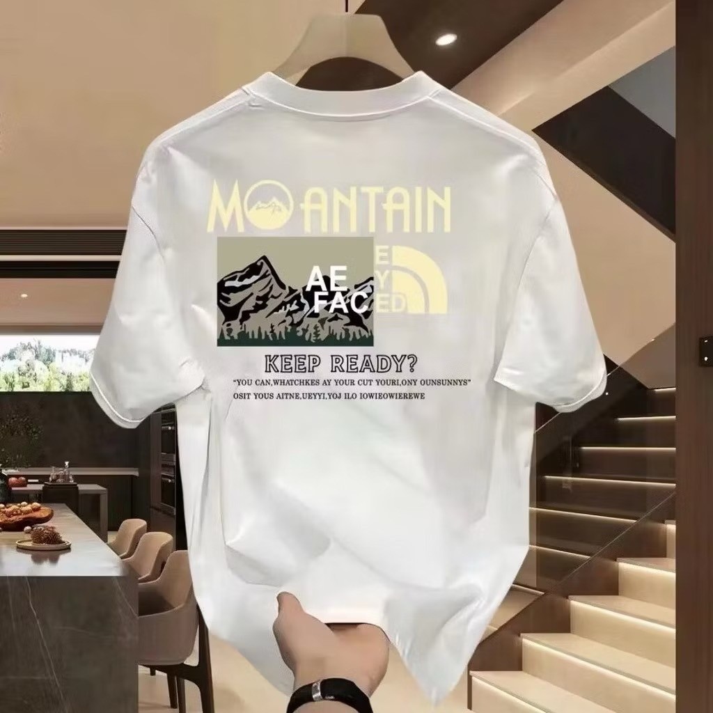 เสื้อยืดลําลอง มีลวดลาย ทรงหลวม ขนาดใหญ่ แฟชั่นเกาหลี สําหรับผู้ชาย ไซซ์ M - 3XL