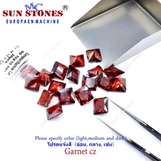 Czเพชรรัสเซียสีๆ พลอยCZ Princess Shape Color CZ, พลอยรูปสี่เหลี่ยม เจียระไนเหลี่ยมเพชร ไซส์ 2X2 ถึง 7X7