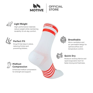 MOTIVE SOCK ถุงเท้าวิ่ง รุ่น ULTRA SPEED X1 - ระดับหน้าแข้ง ถุงเท้ากีฬา ถุงเท้าวิ่ง