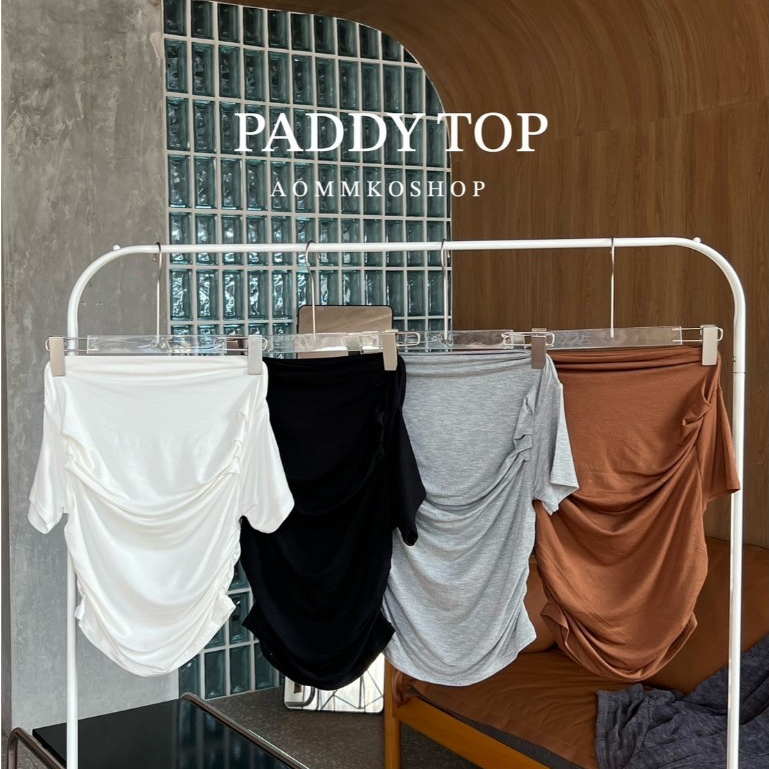 Paddy top เสื้อปาดไหล่ผ้าเรยอน ยืด ใส่ได้หลายแบบ สาวอวบใส่ได้ ผู้หญิง - S222