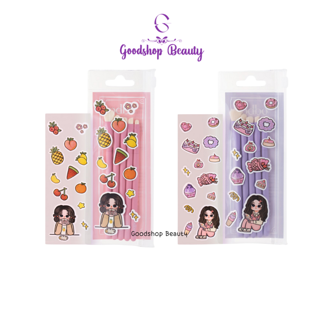 Odbo Special Brush Set od8061 เซ็ตแปรงแต่งตา ไซส์พกพา ฟรีสติกเกอร์