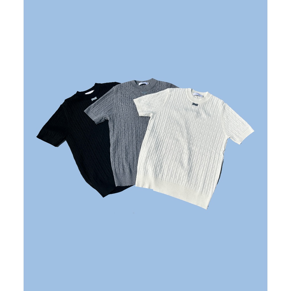 LEELA X LOLAY -TWIST KNIT T-SHIRT-เสื้อไหมพรหมคอกลม