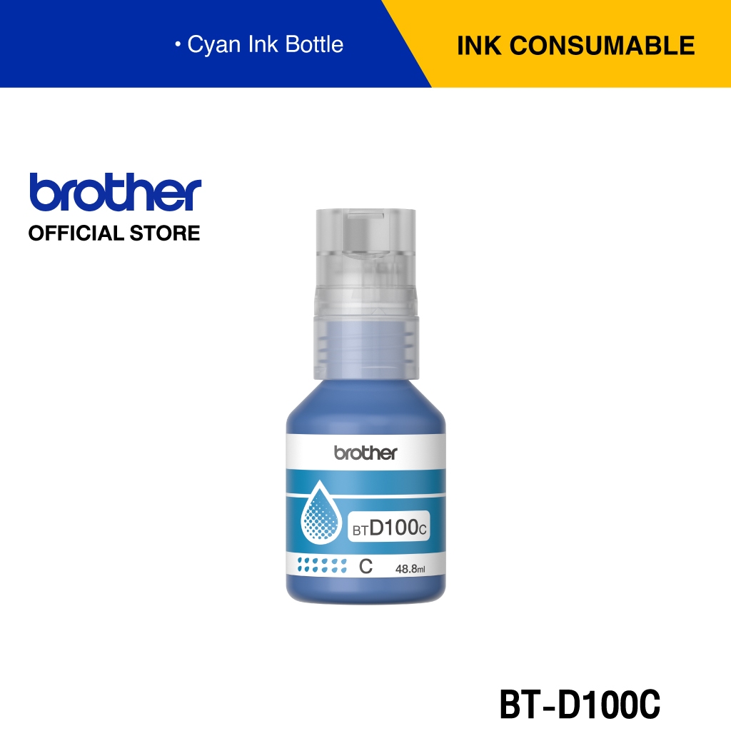Brother BTD100C หมึกพิมพ์เลเซอร์ สีฟ้าสำหรับปริ้นเตอร์อิงค์แท็งก์รุ่น DCP-T230,DCP-T430W,DCP-T700W,D