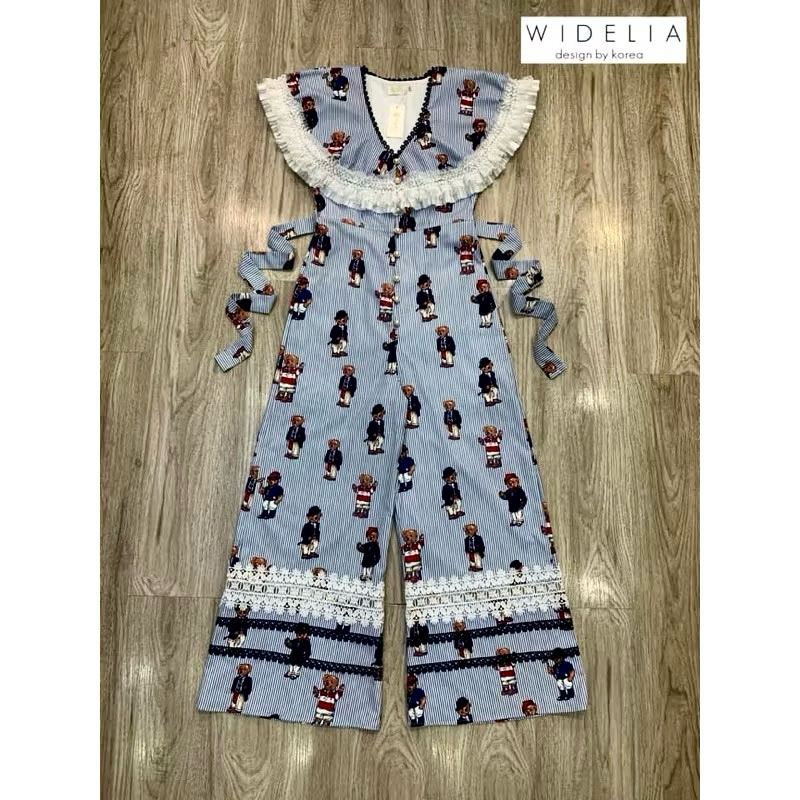 จั้ม Widelia @ Real ลายหมี ผ้าดีสวยมาก สีฟ้า ไซส์ M มือ 1 ตัดป้าย