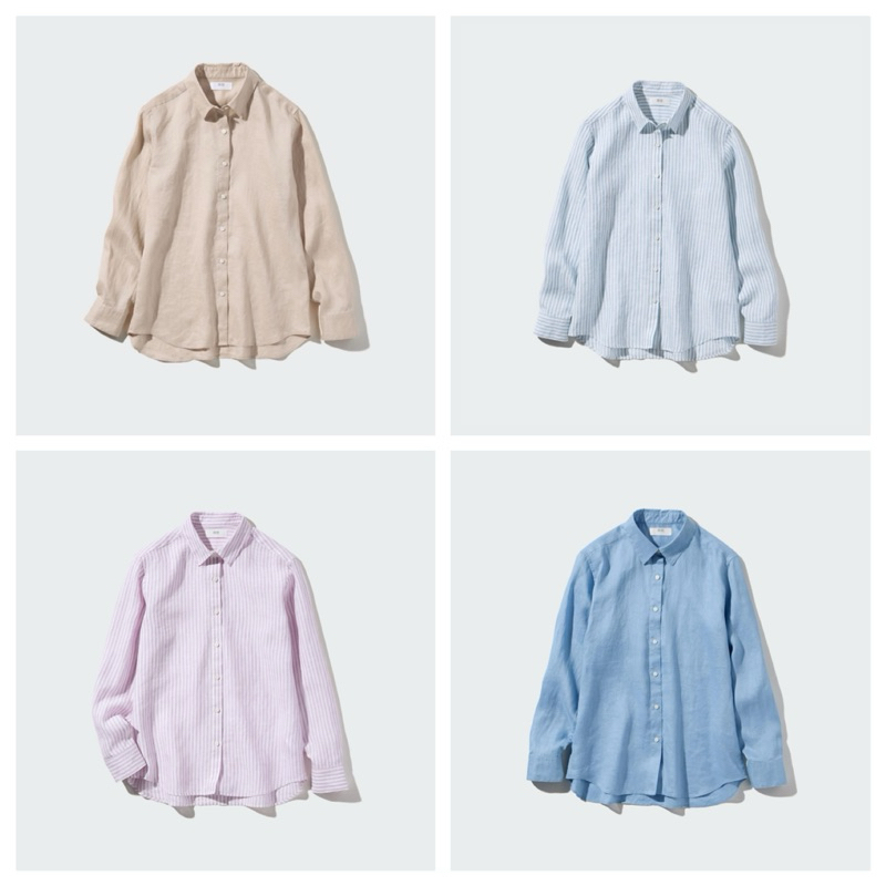 (มีโค้ดลด 25%) Uniqlo Premium Linen Long Sleeve Shirt ยูนิโคล่ เสื้อเชิ้ตผู้หญิงแขนยาวผ้าลินิน ของแท