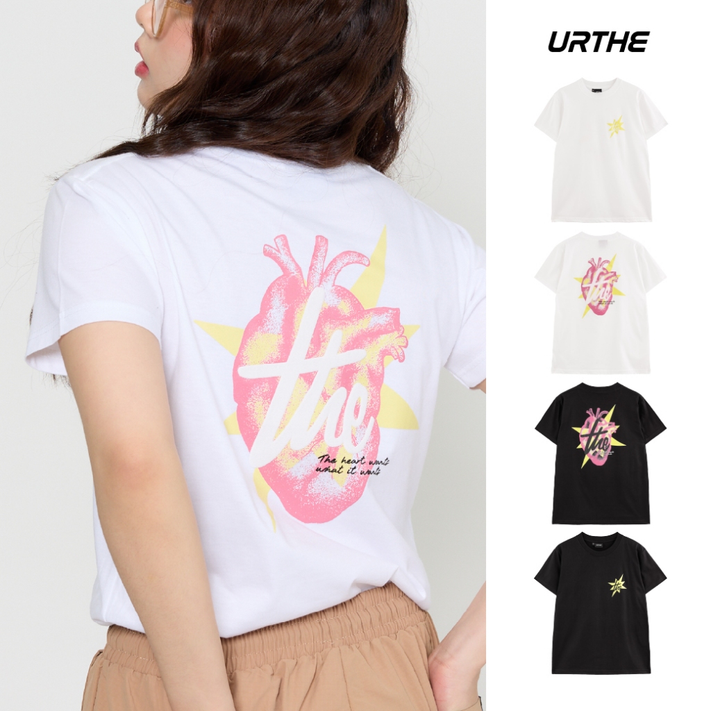 URTHE - เสื้อยืด เเขนสั้น สกรีนลาย Col. FUR24 รุ่น HEARTBOOM