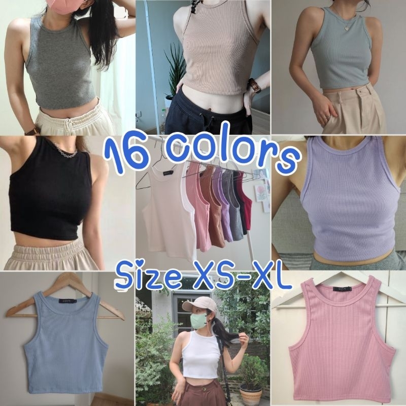 Sieun – เสื้อกล้ามครอป 16สี มีไซต์ XS-XL แขนกุด ผ้าร่อง ทรงสวย  SI002 Luca crop ราคา ถูกที่สุด ดีลบีเคเค แกลเลอรีภาพที่ 2