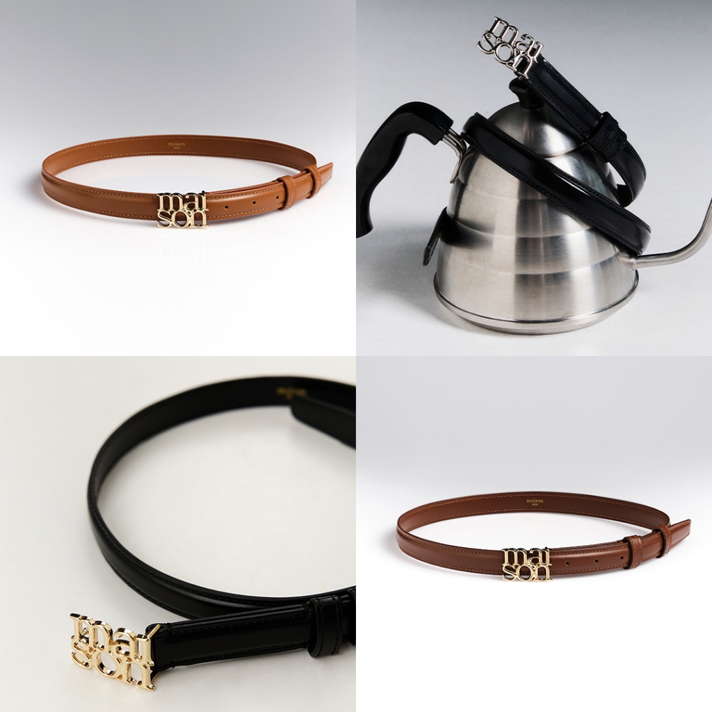 maison KEEPS | Dual Logo Leather Belt | เข็มขัดสายหนังแท้ นำเข้าจากยุโรป