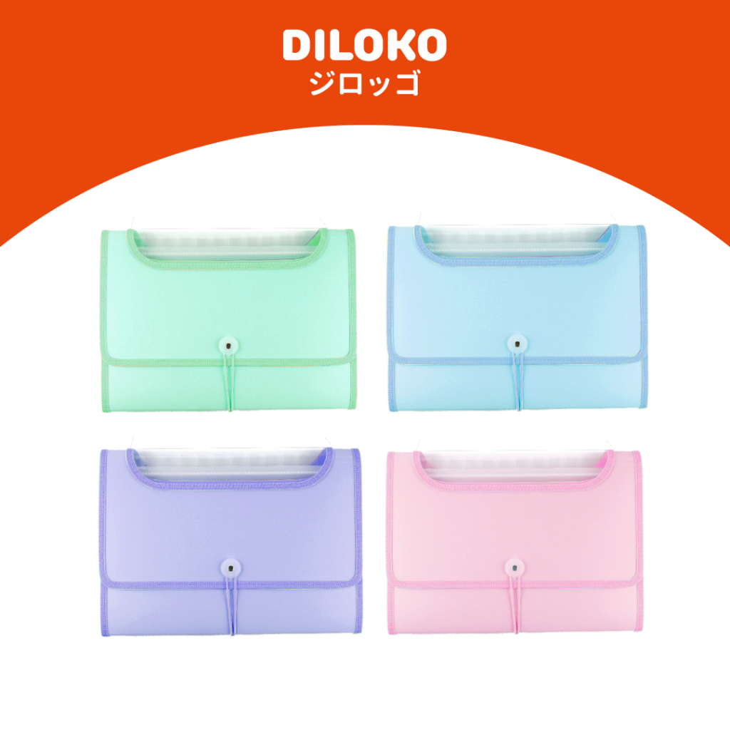 DILOKO แฟ้มเอกสาร 12 ช่อง ขนาด A4 แข็งแรง ทนทาน ใส่เอกสารได้ 250 แผ่น DF008-27 / DF003-27