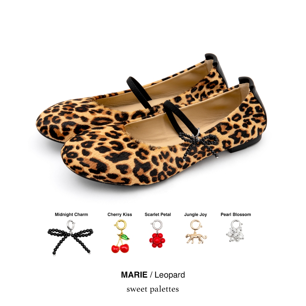 Sweet Palettes รองเท้าหนังแกะ Marie Leopard