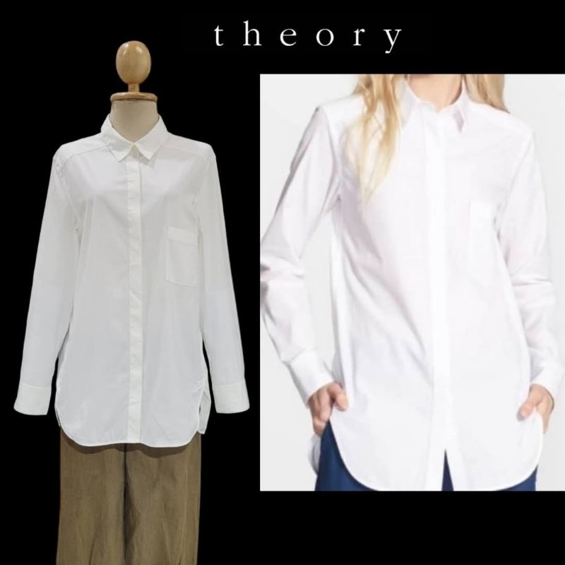 Theory Fedele White Button Down Shirt