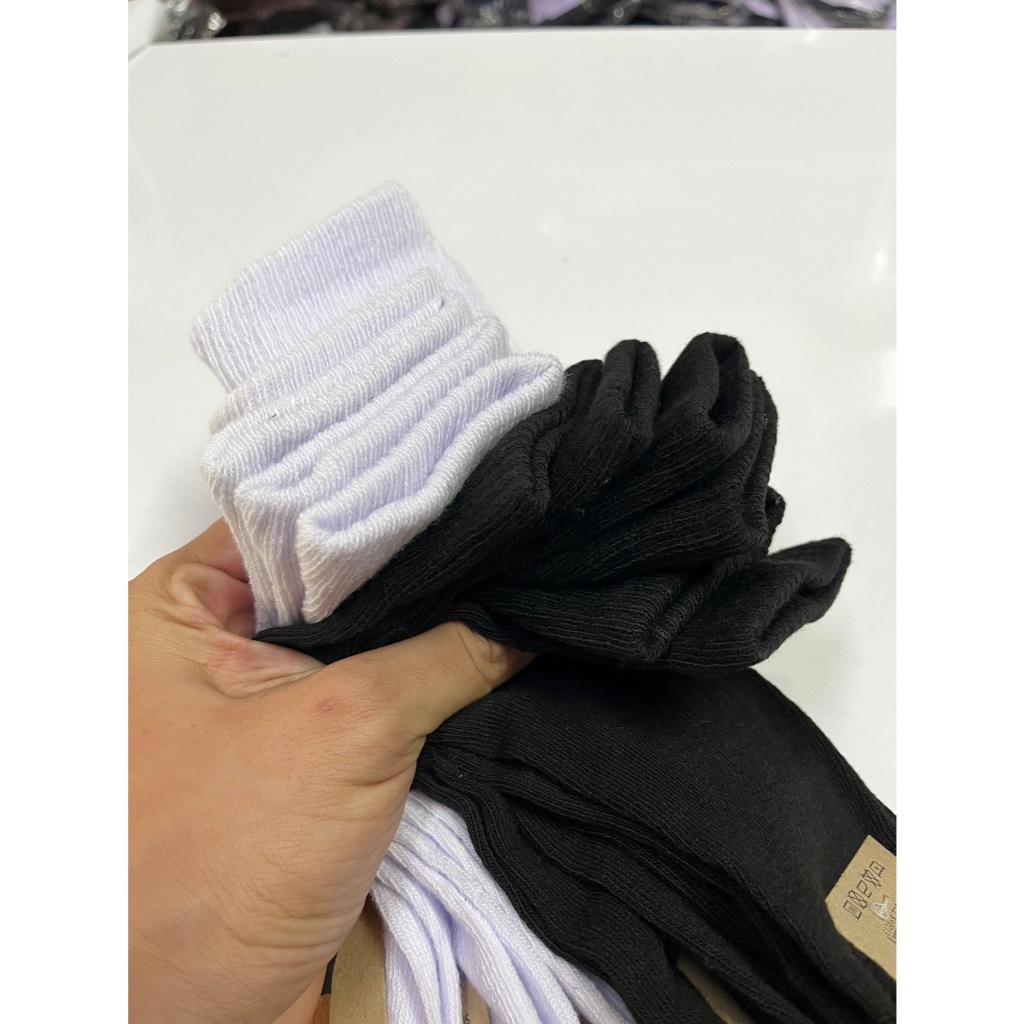 ถุงเท้าทำงาน 9 บาท 12 คู่ สีดำ Man งานไทย - ผู้ชาย ผู้หญิงใส่ได้ ถุงเท้าหุ้มข้อ