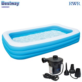 Bestway ส่งฟรี สระน้ำสี่เหลี่ยมสีฟ้า 3.05x1.83x0.56 ซม. รุ่น…