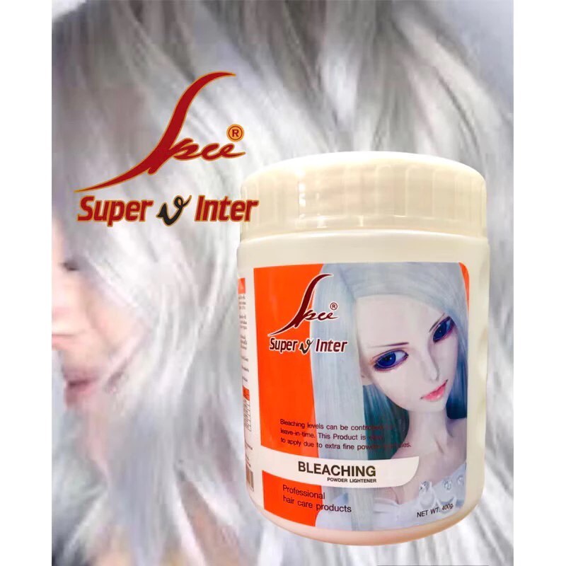 (ลด40%-50%ในไลฟ์) Super V Bleaching Powder ผงฟอก ซุปเปอร์วี สีขาว 400g ผงฟอกผม กัดสีผม ***ฟอกกระปุกSuper V***