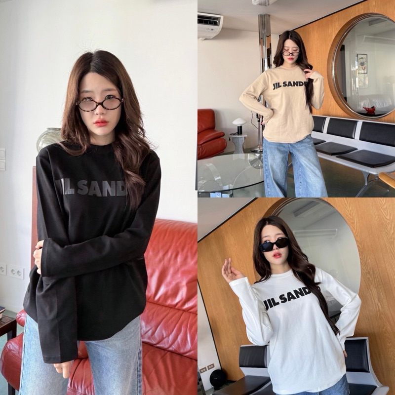 J LONGSLEEVES เสื้อยืดแขนยาวคอกลม งานสกรีนอักษรแบรนด์ เรียบๆแต่ดูแพง