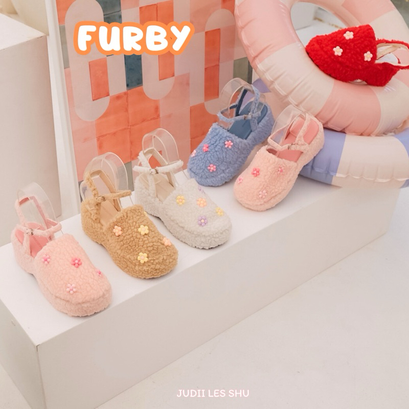 New arrivals ใหม่รองเท้าขนแกะ ส้นเตารีด รุ่นFurby x daisy(เฟอร์บี้ x เดซี่) Size34-42 Judii les shu