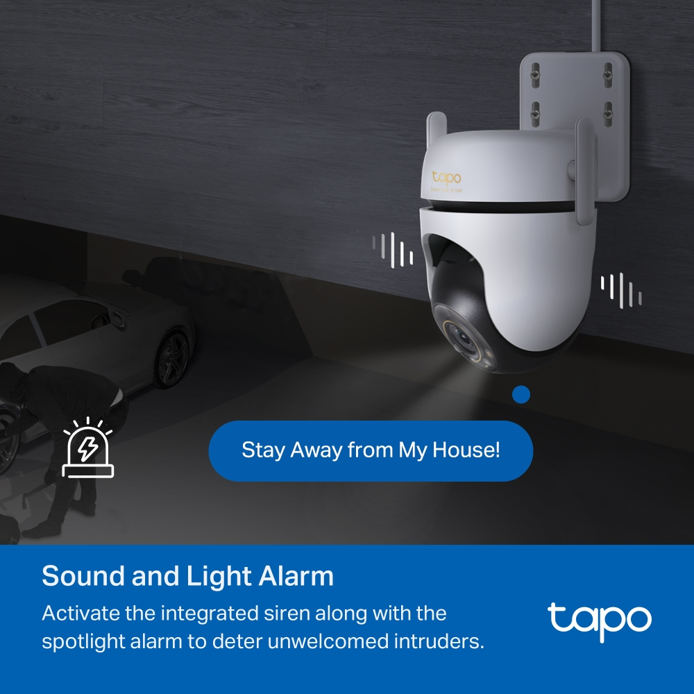 TP-Link กล้องวงจรปิด Outdoor Pan/Tilt Wi-Fi 5MP PoE พูดคุยโต้ตอบได้ รุ่น Tapo C530WS