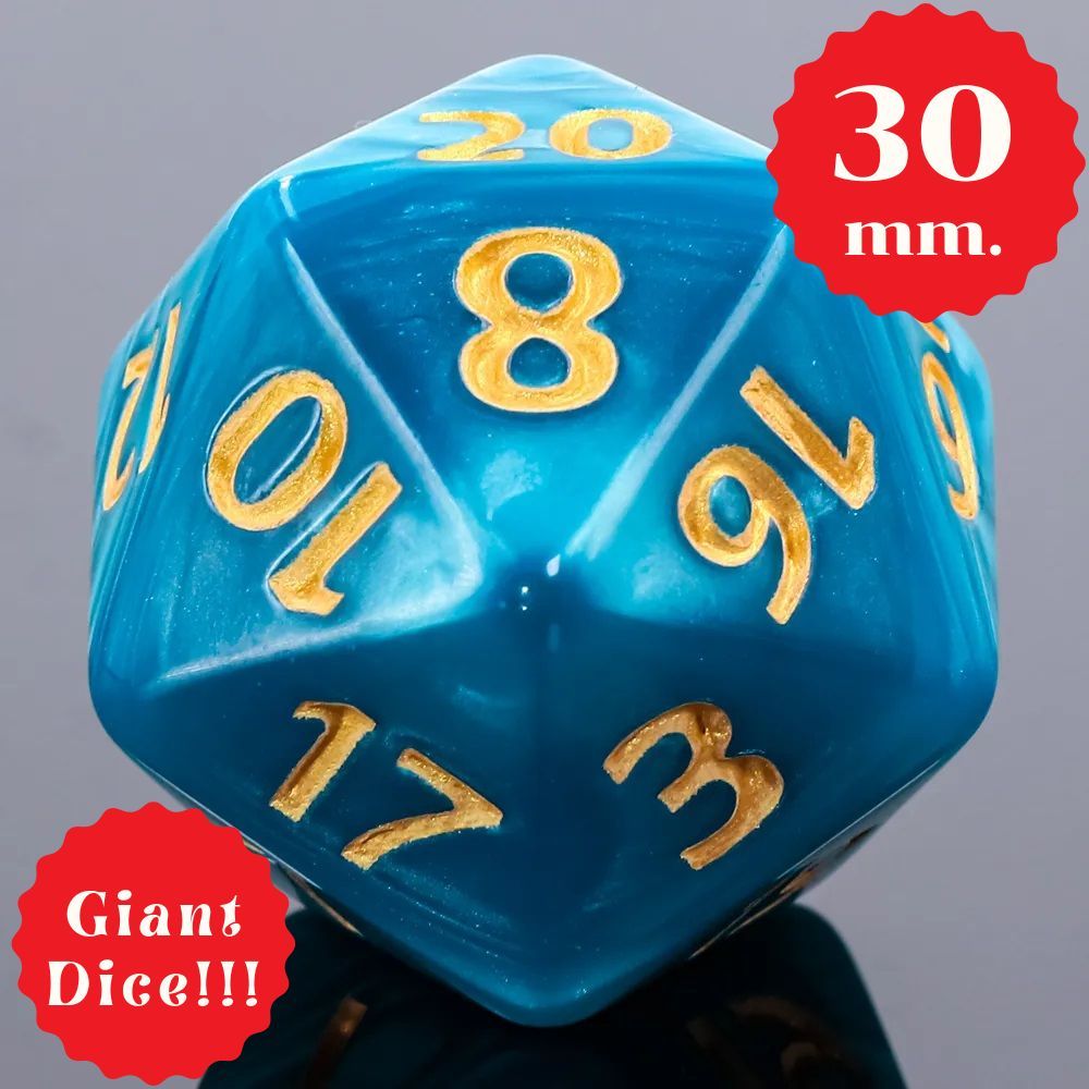 Giant Dice D20 ขนาด 30 mm (1ลูก, 1die) | ลูกเต๋า Dice DnD D&D MTG RPG TRPG เกมกระดาน บอร์ดเกม Game ไ