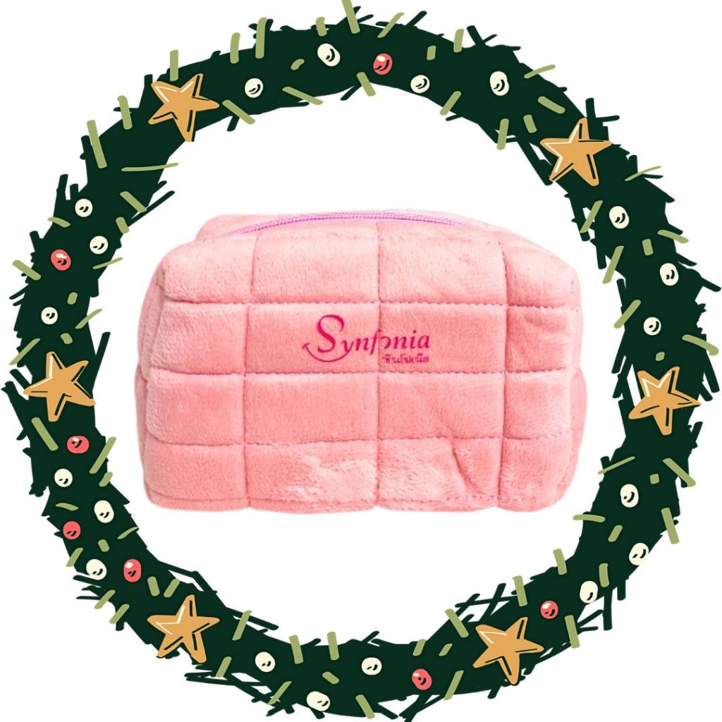 [สินค้าแถม ห้ามกดสั่ง] กระเป๋า Synfonia กระเป๋าเครื่องสำอางผ้ากำมะหยี่แบบพกพา