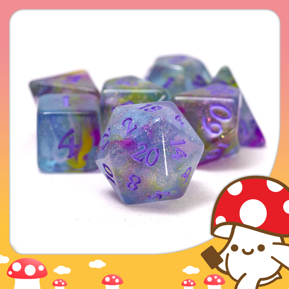 Sirius Dice - Watercolors Dice Set - ลูกเต๋าสำหรับเกม TRPG D&D - Dice Set of 7 จาก Kinoko Card Game 
