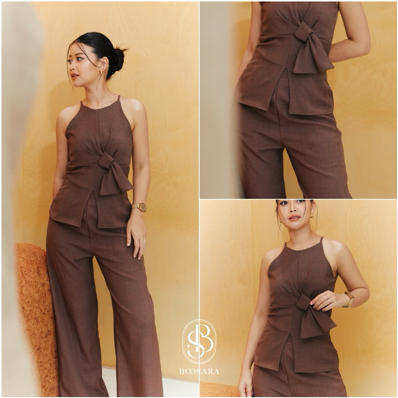 Bonny set เซ็ตเสื้อ+กางเกงขายาว ใส่ไปเที่ยวเก๋ๆได้ หรือ ใส่ไปทำงานได้เลยค่า - BSR C.